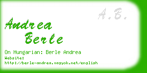 andrea berle business card